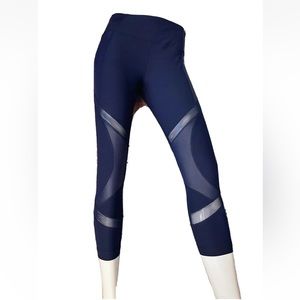 90 Degree by Reflex Navy Mesh Cropped Leggings